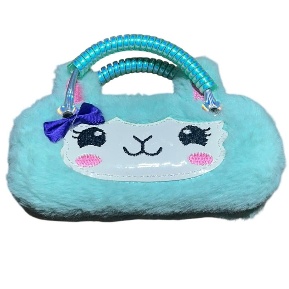 Plush Llama themed eyeglass case or sunglass with a handle NWOT
